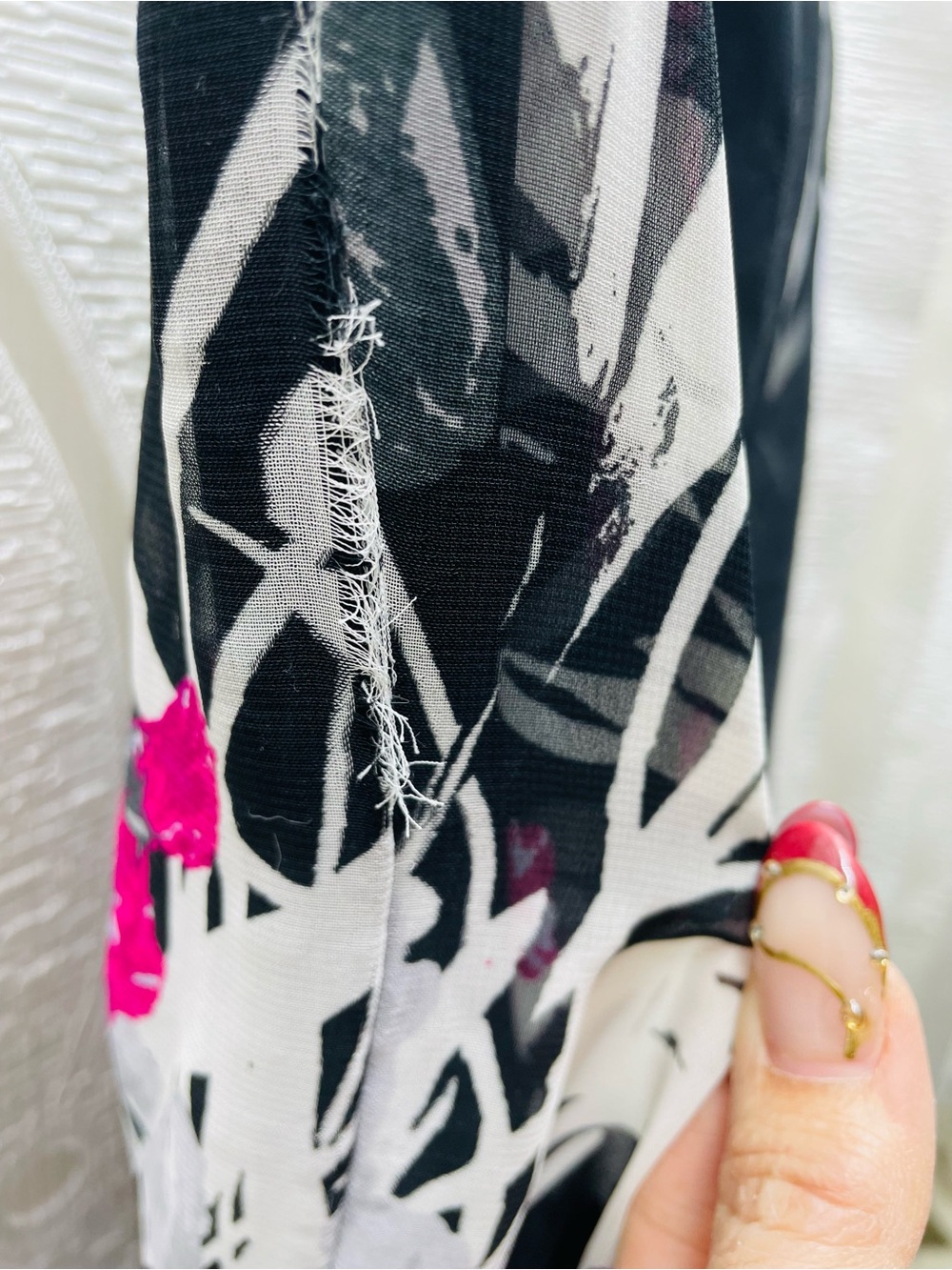 Va Va Voom Black Strapless Floral Maxi Dress with Fuchsia Accents - Picture 5 of 7